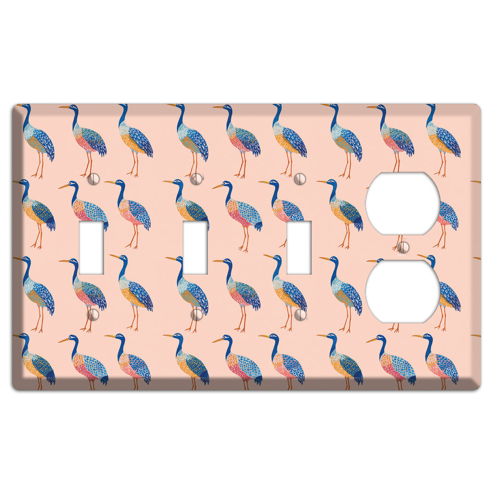 Blush Heron Parade 3 Toggle / Duplex Wallplate