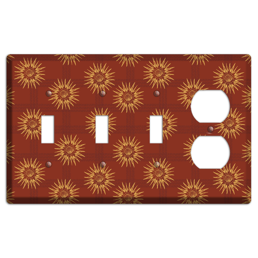 Russet Sun Plaid 3 Toggle / Duplex Wallplate