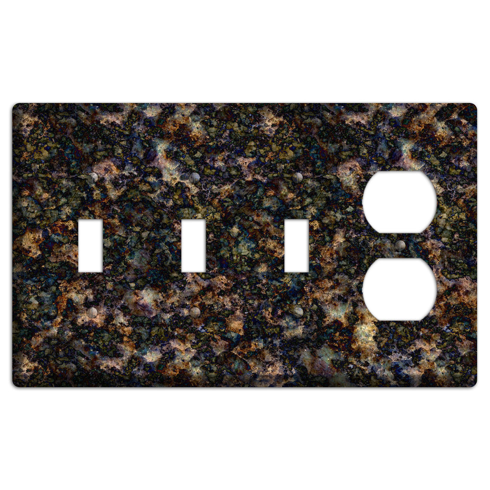 Volga Blue Granite 3 Toggle / Duplex Wallplate