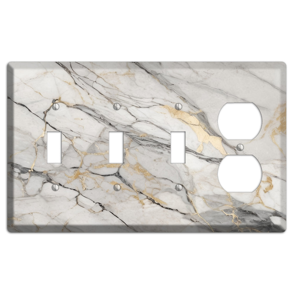Roman Coffee Marble 3 Toggle / Duplex Wallplate