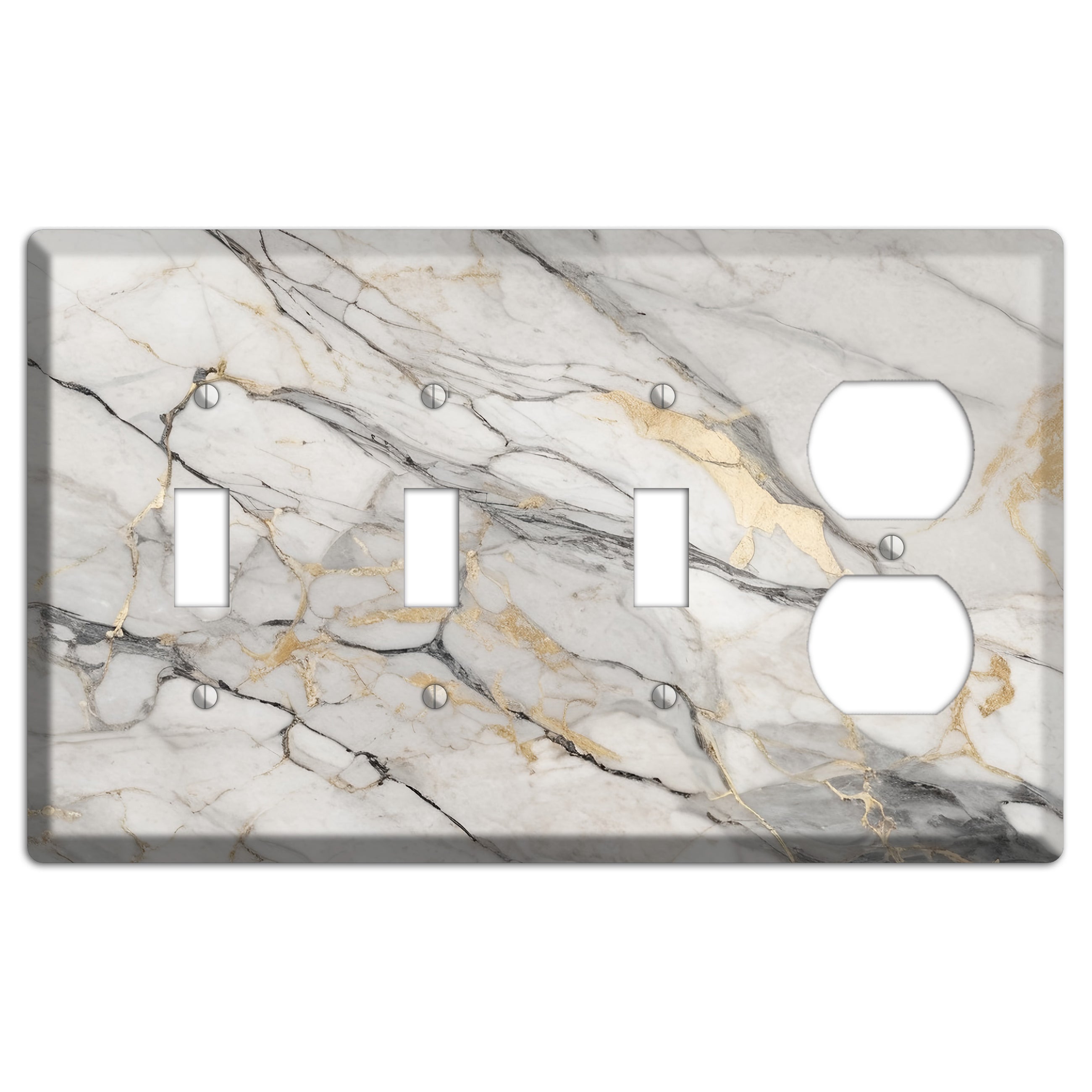 Roman Coffee Marble 3 Toggle / Duplex Wallplate