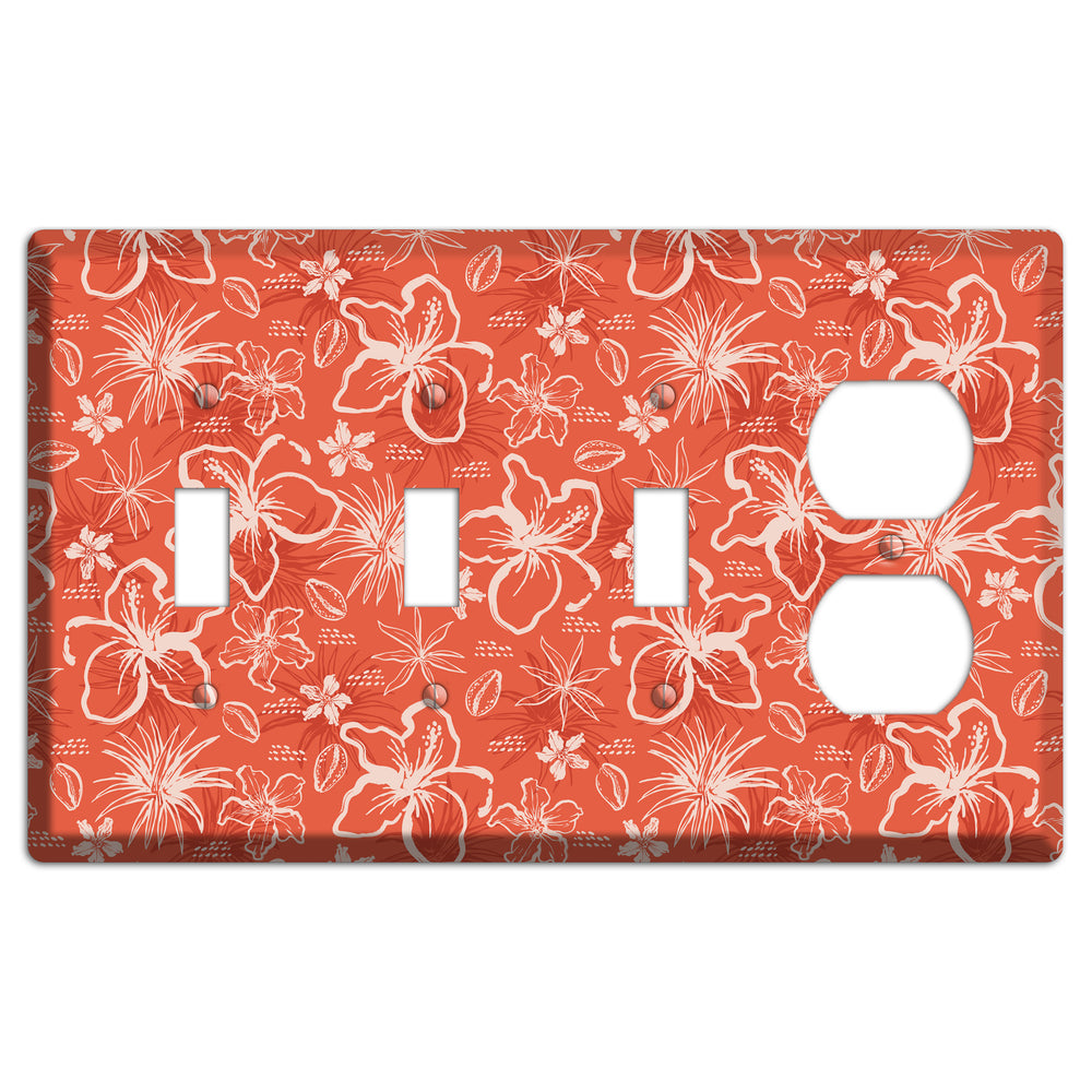 Coral Hibiscus Reverie 3 Toggle / Duplex Wallplate