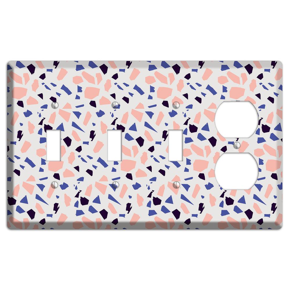 Coral Indigo Burst 3 Toggle / Duplex Wallplate