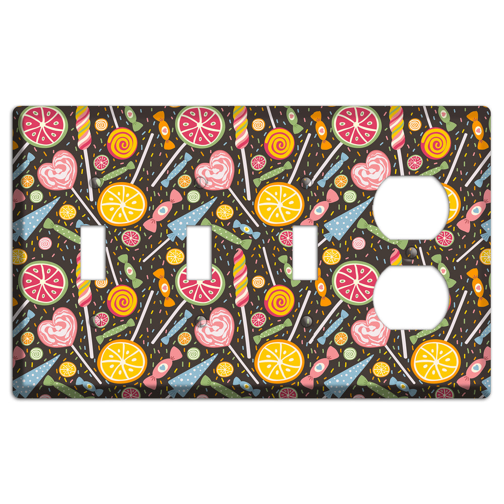 Candy Carnival (Dark) 3 Toggle / Duplex Wallplate