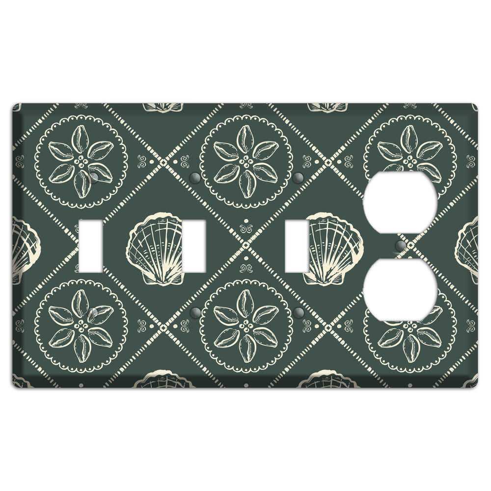 Slate Cowrie Medallion 3 Toggle / Duplex Wallplate
