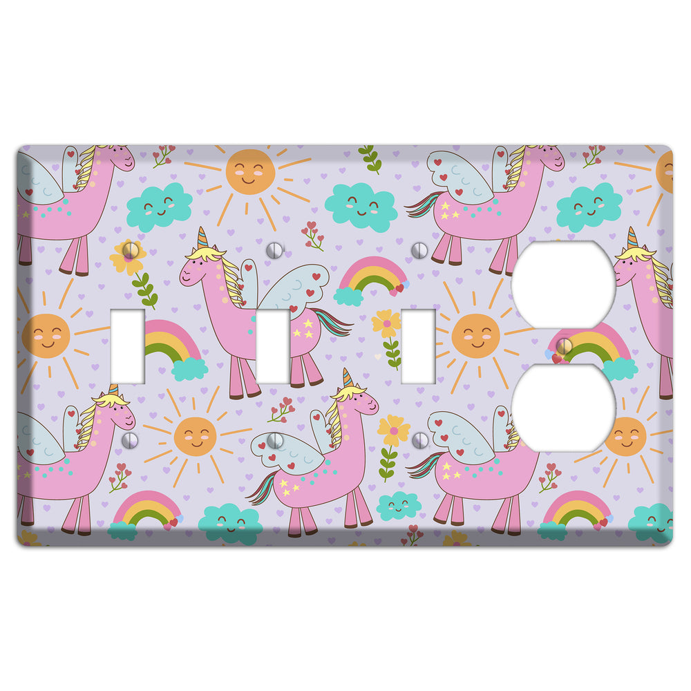Magic Meadow (Lavender) 3 Toggle / Duplex Wallplate