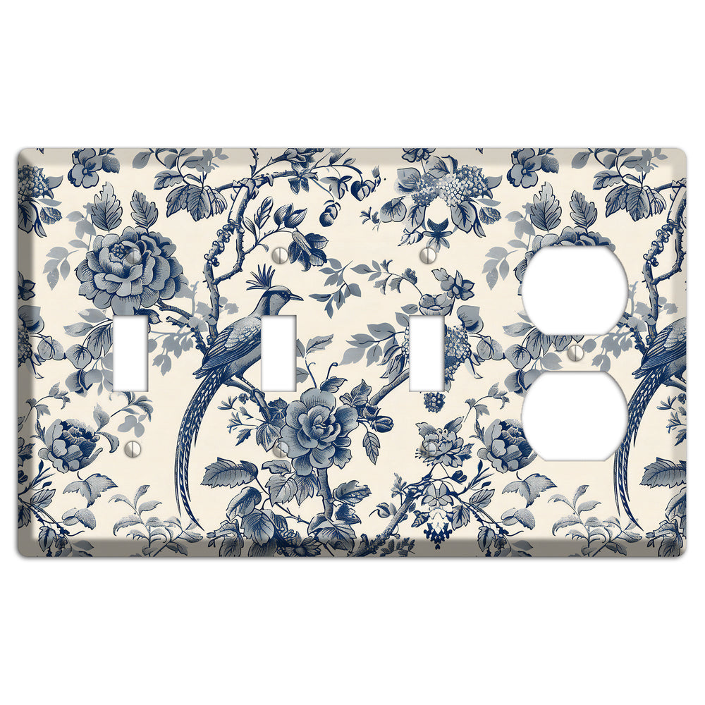 Pheasant & Peony 3 Toggle / Duplex Wallplate