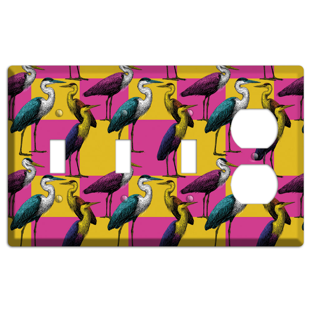 Magenta Heron Grid 3 Toggle / Duplex Wallplate