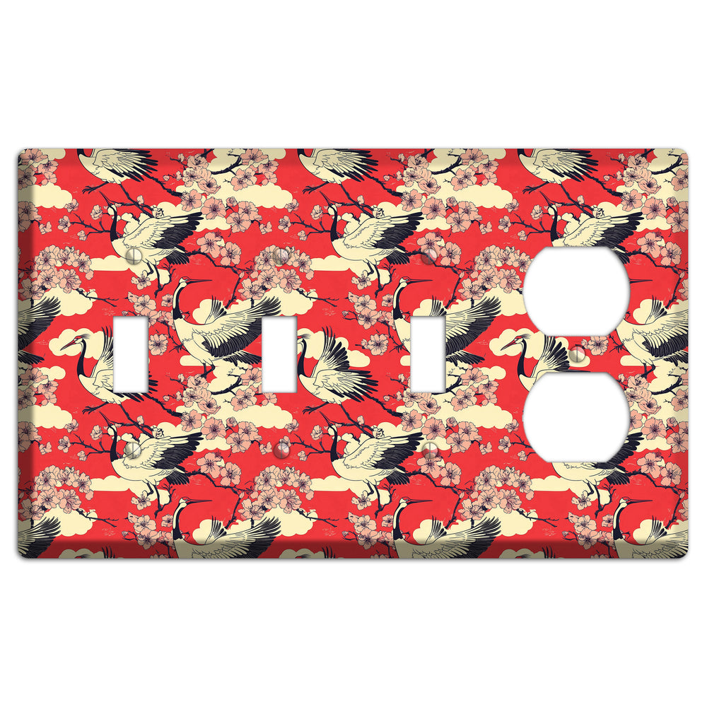 Crimson Blossom Ascent 3 Toggle / Duplex Wallplate