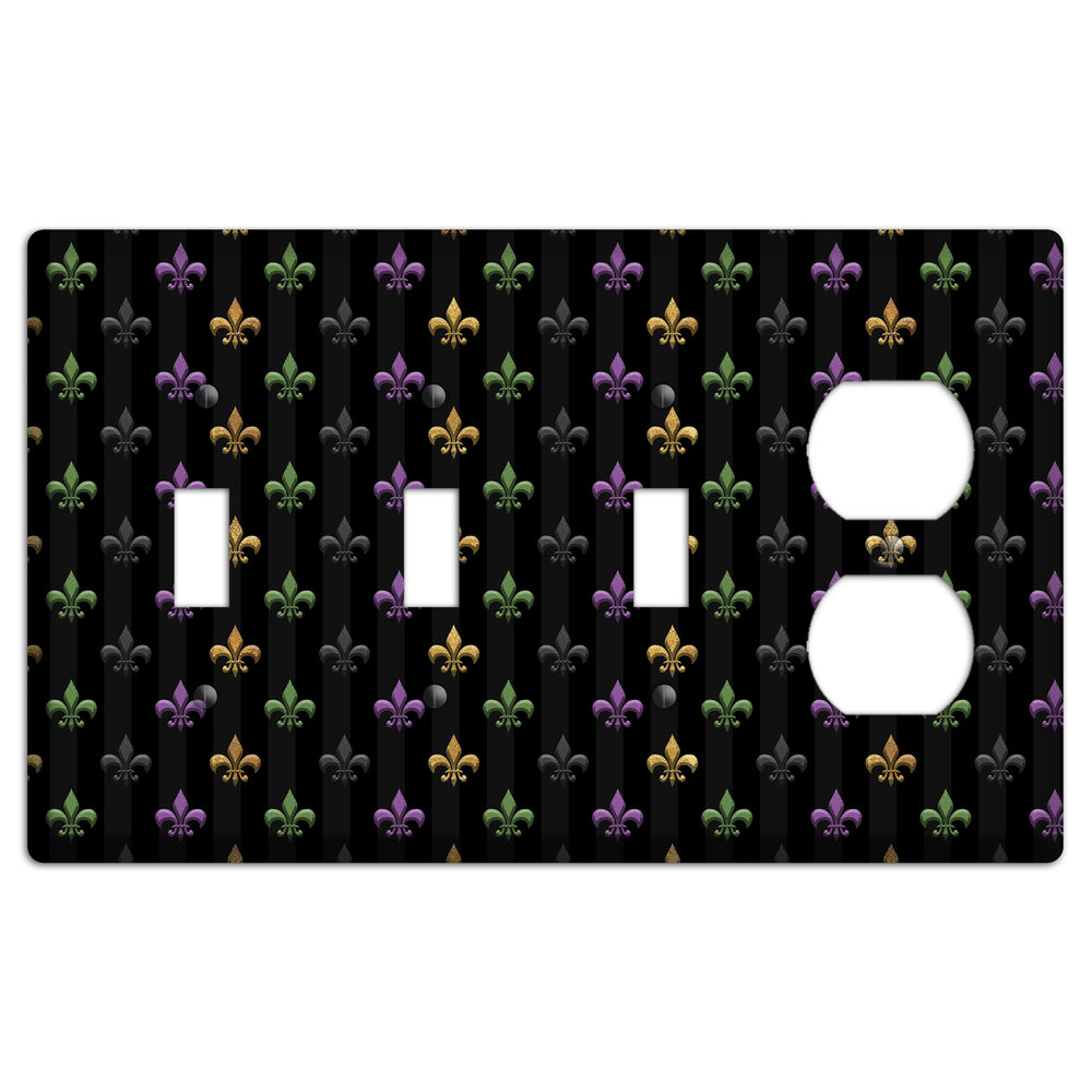 Midnight Fleur 3 Toggle / Duplex Wallplate