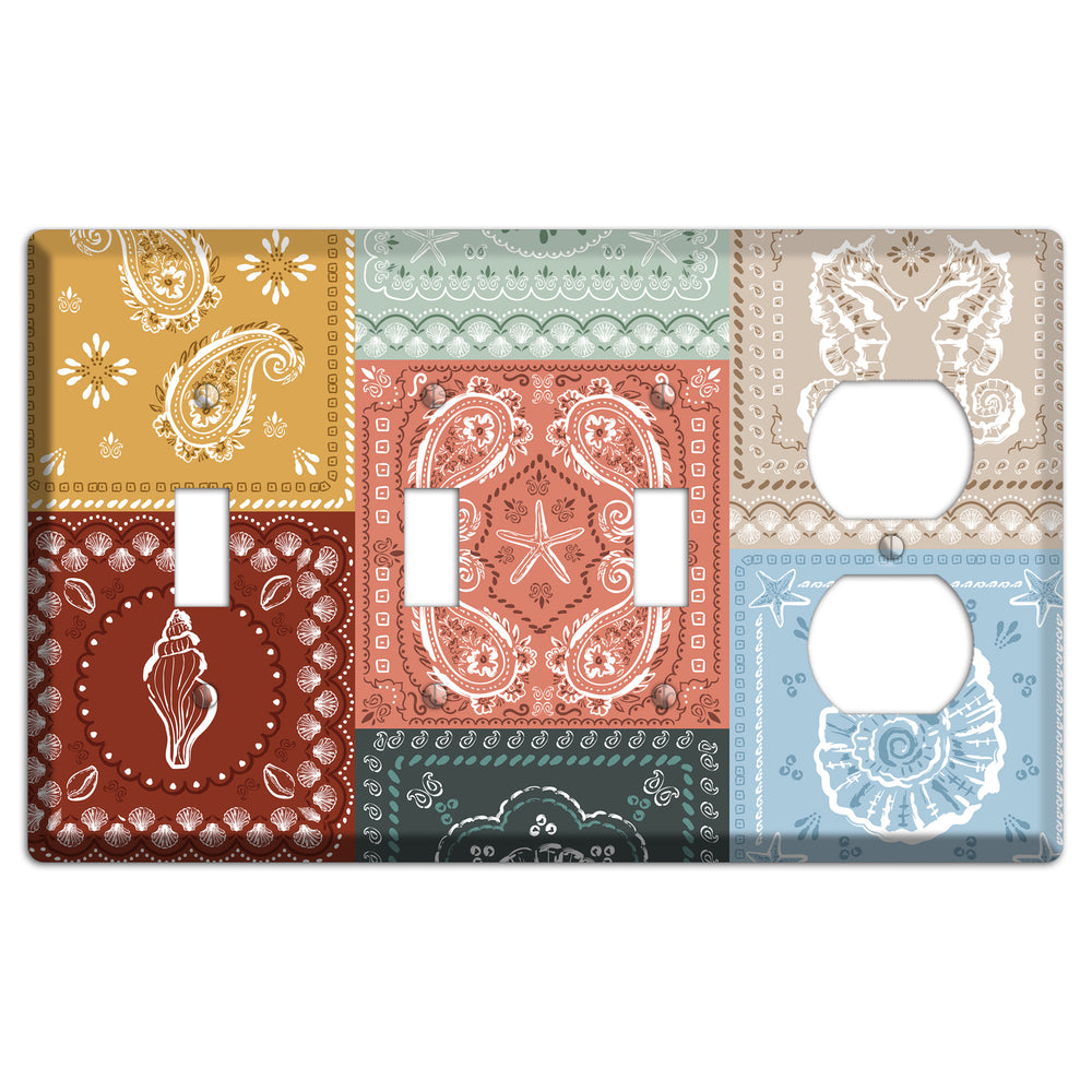 Patchwork Shore Reverie 3 Toggle / Duplex Wallplate