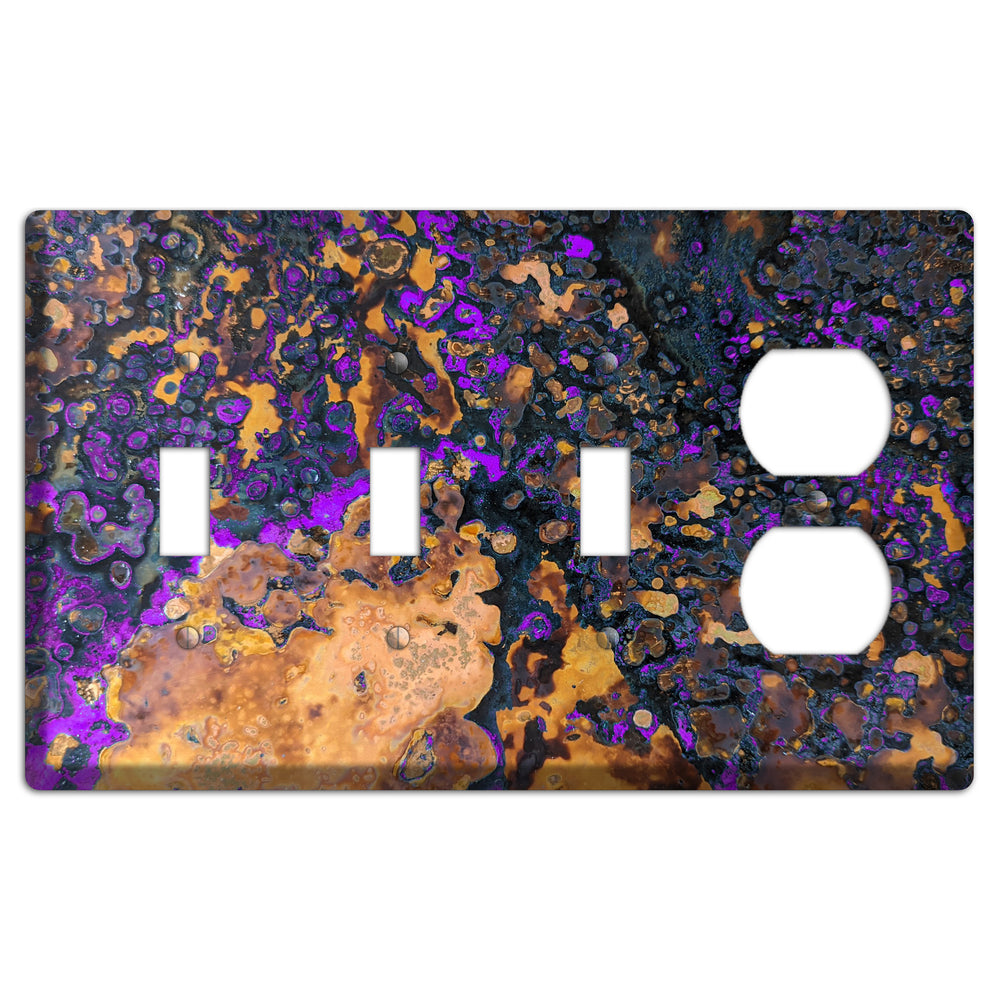 Copper Purple 3 Toggle / Duplex Outlet Cover Plate