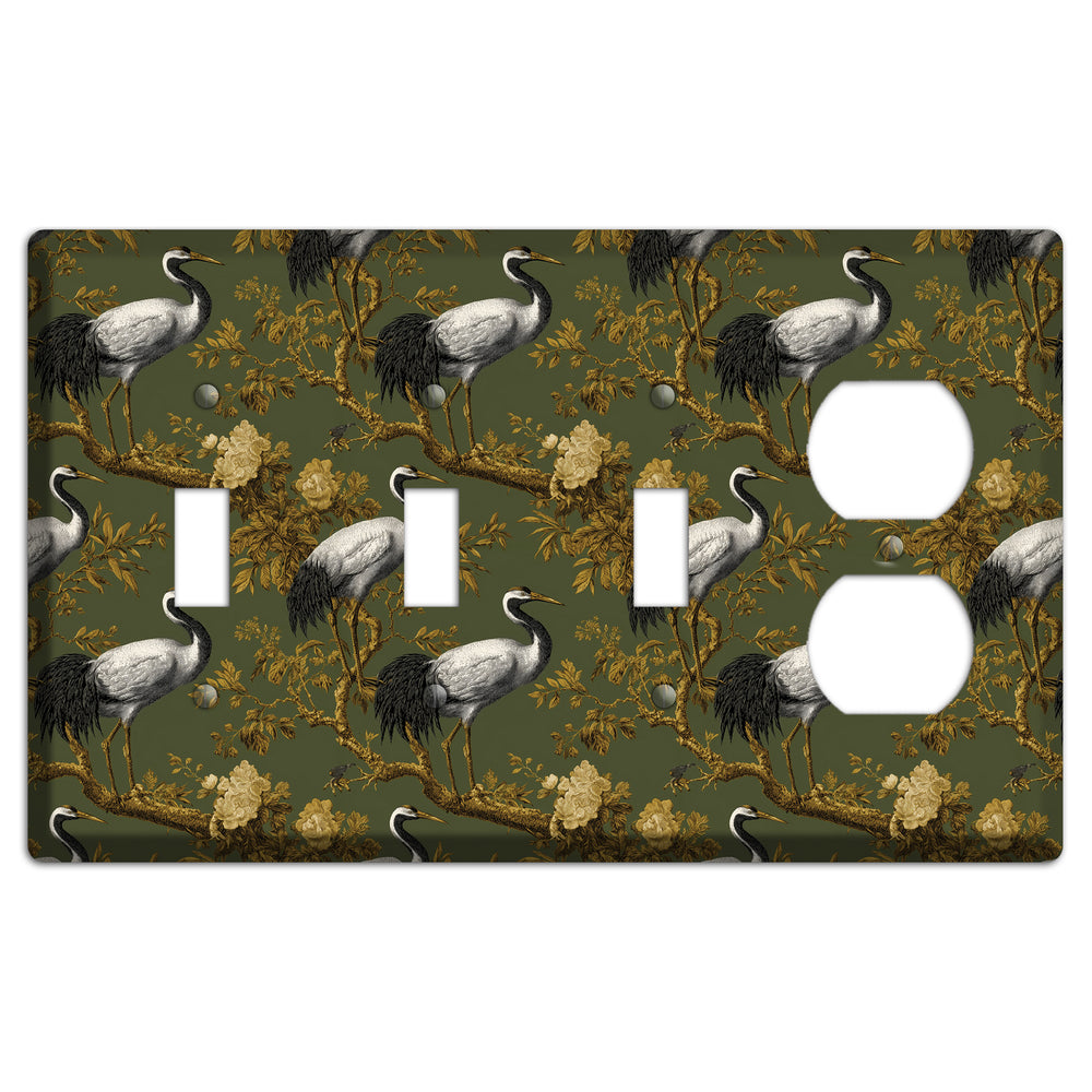 Olive Toile Sanctuary 3 Toggle / Duplex Wallplate