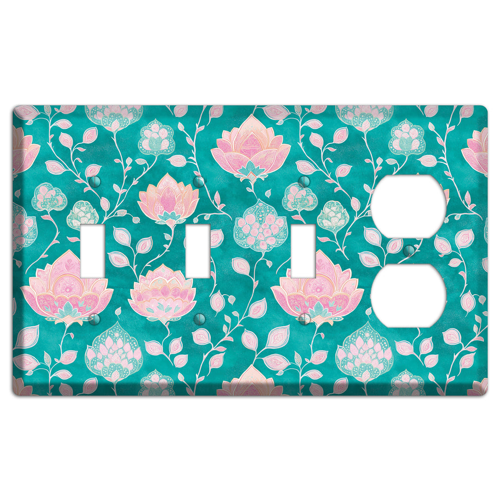 Lotus Garden Bloom 3 Toggle / Duplex Wallplate