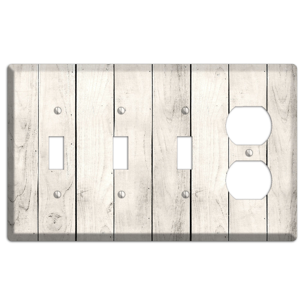 Whitewashed Planks 3 Toggle / Duplex Wallplate