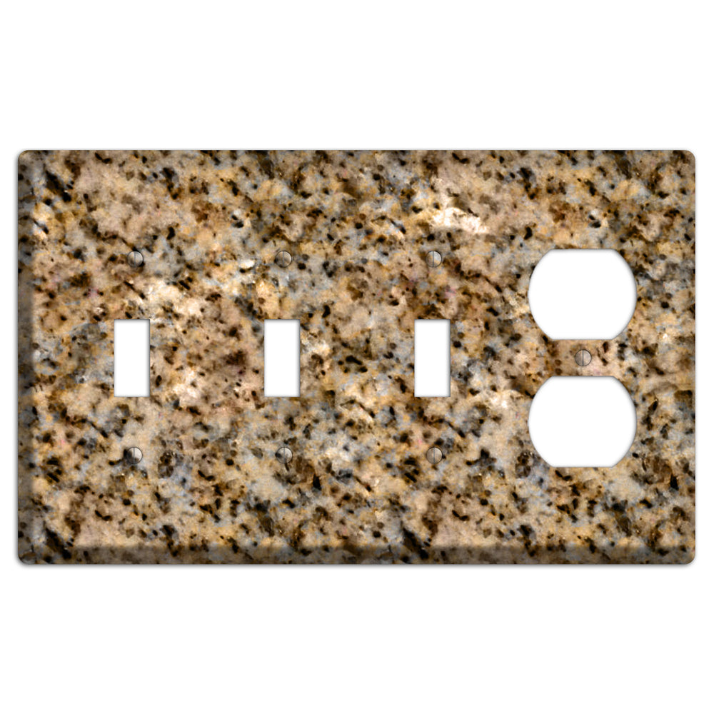 Giallo Ornamental Granite 3 Toggle / Duplex Wallplate