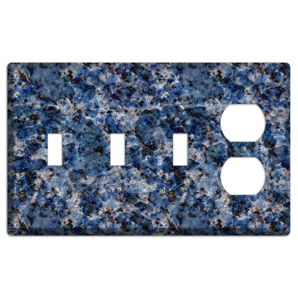 Blue Bahia Granite 3 Toggle / Duplex Wallplate
