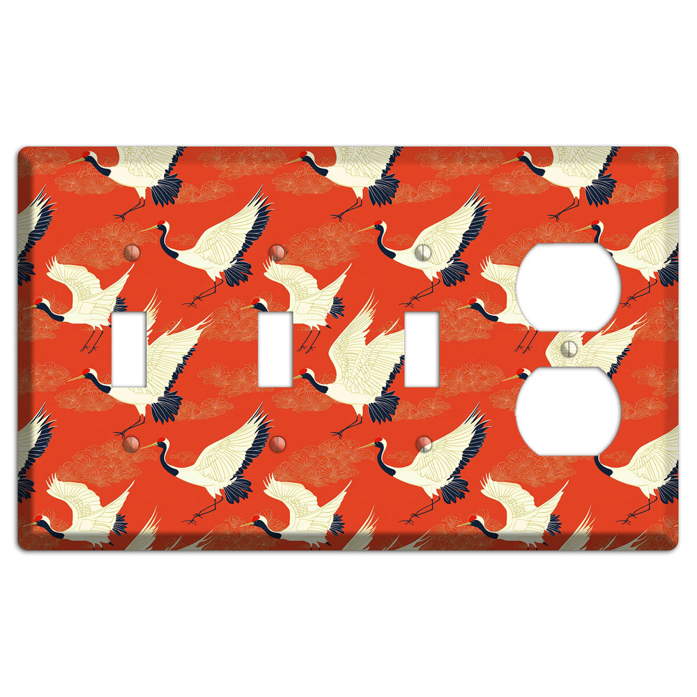 Vermillion Crane Flight 3 Toggle / Duplex Wallplate