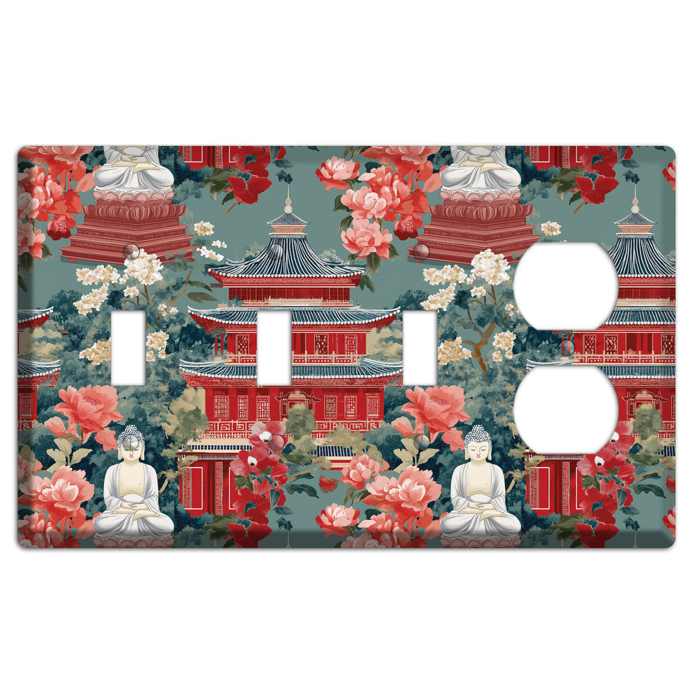 Lotus Temple Garden 3 Toggle / Duplex Wallplate