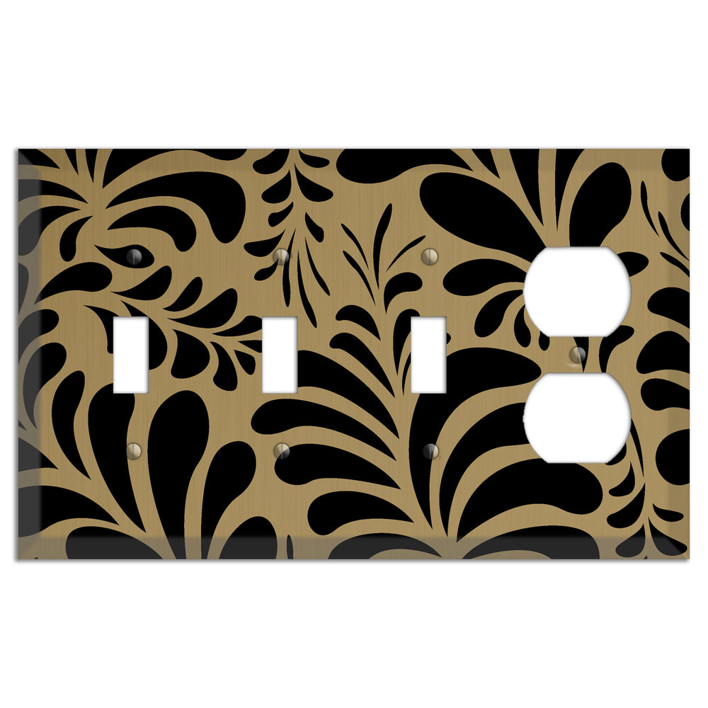 Tower Gold Jungle Fan 3 Toggle / Duplex Wallplate
