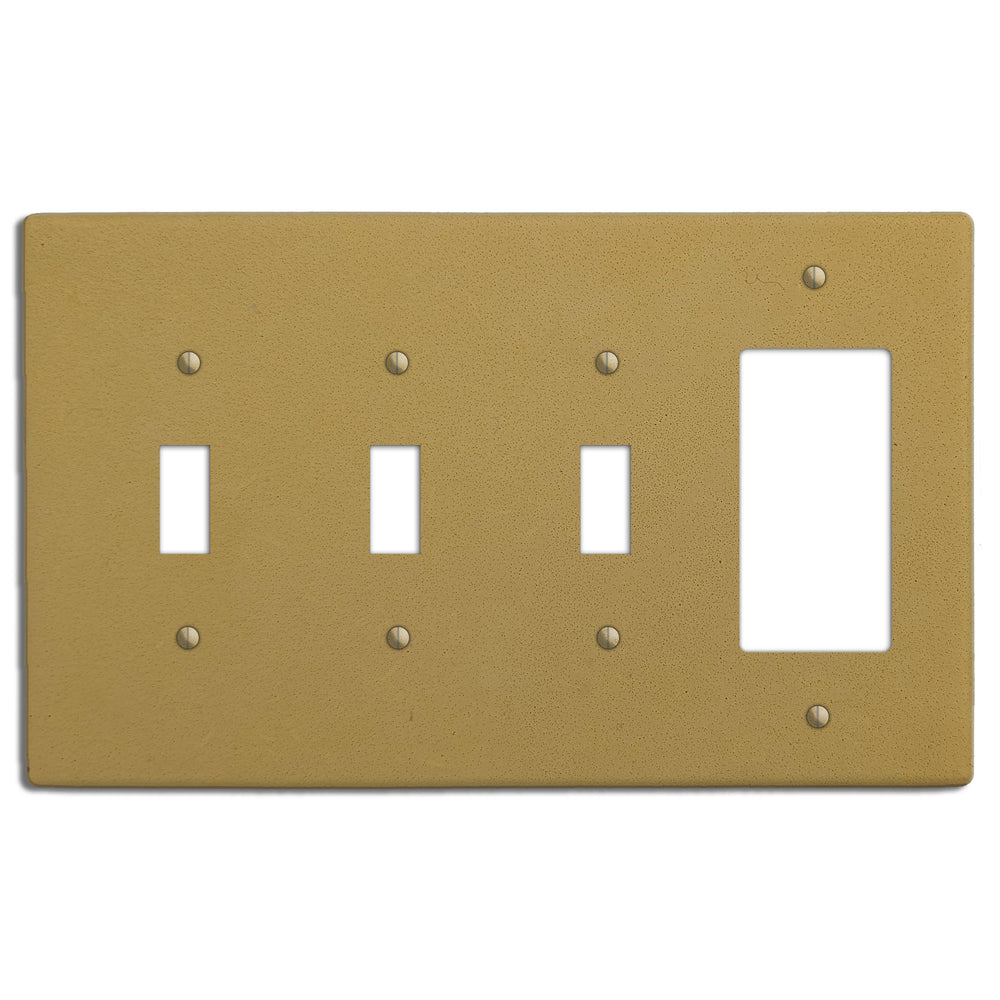 Saffron Yellow Boho Smooth 3 Toggle / Rocker Cover Plate