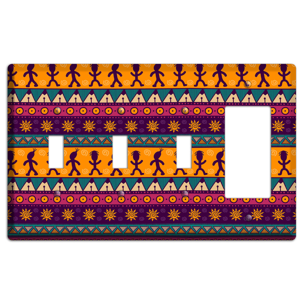 Tribal Rhythm 3 Toggle / Rocker Wallplate