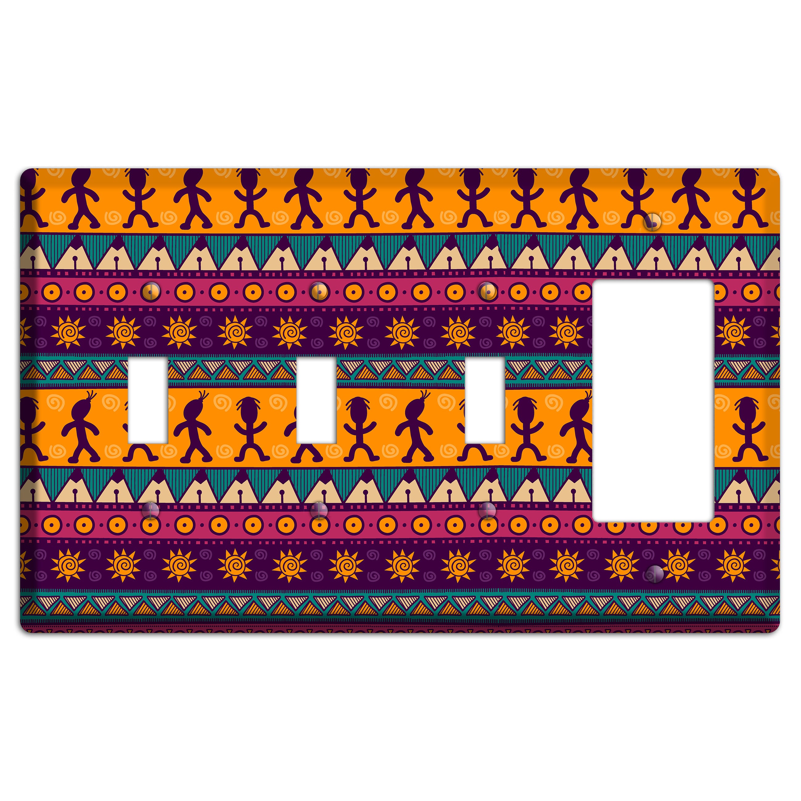 Tribal Rhythm 3 Toggle / Rocker Wallplate