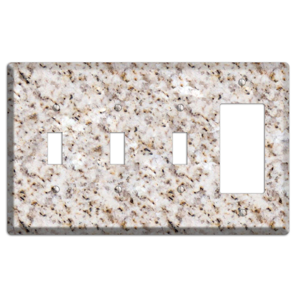 Luna Pearl Granite 3 Toggle / Rocker Wallplate