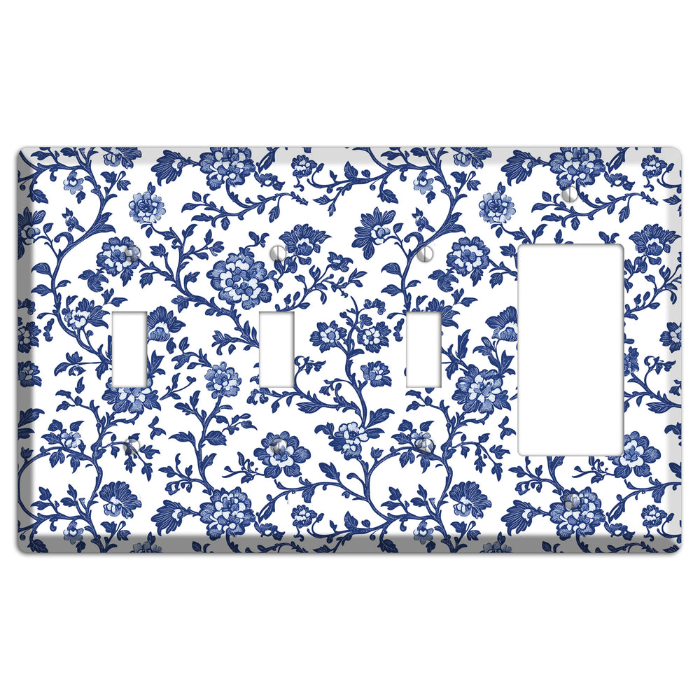 Porcelain Vine Reverie 3 Toggle / Rocker Wallplate