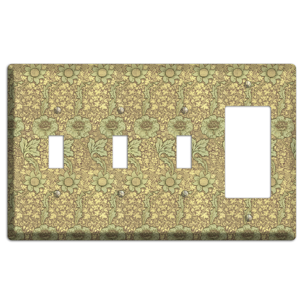 Wildflower Scroll 3 Toggle / Rocker Wallplate