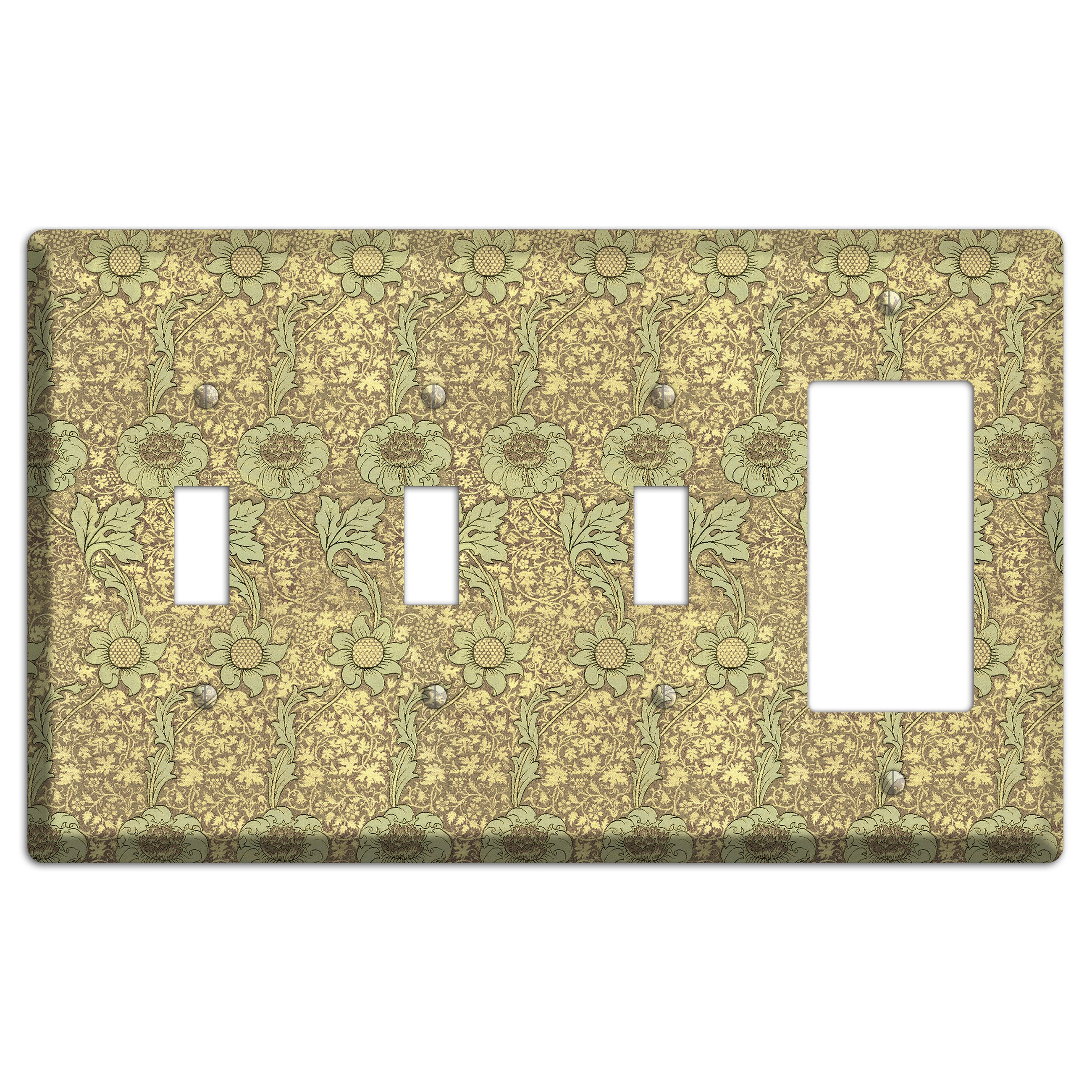 Wildflower Scroll 3 Toggle / Rocker Wallplate