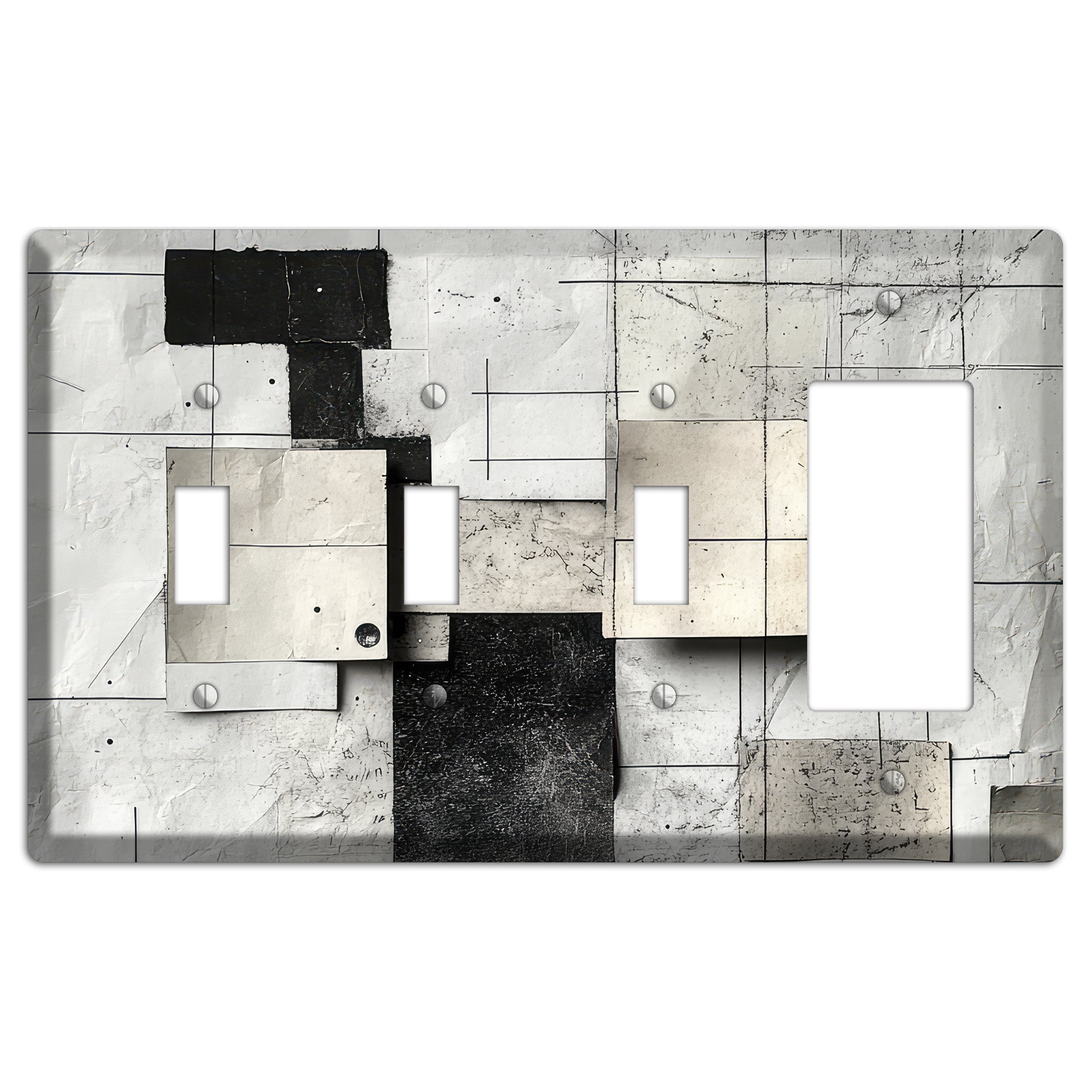 Torn Blueprint Collage 3 Toggle / Rocker Wallplate