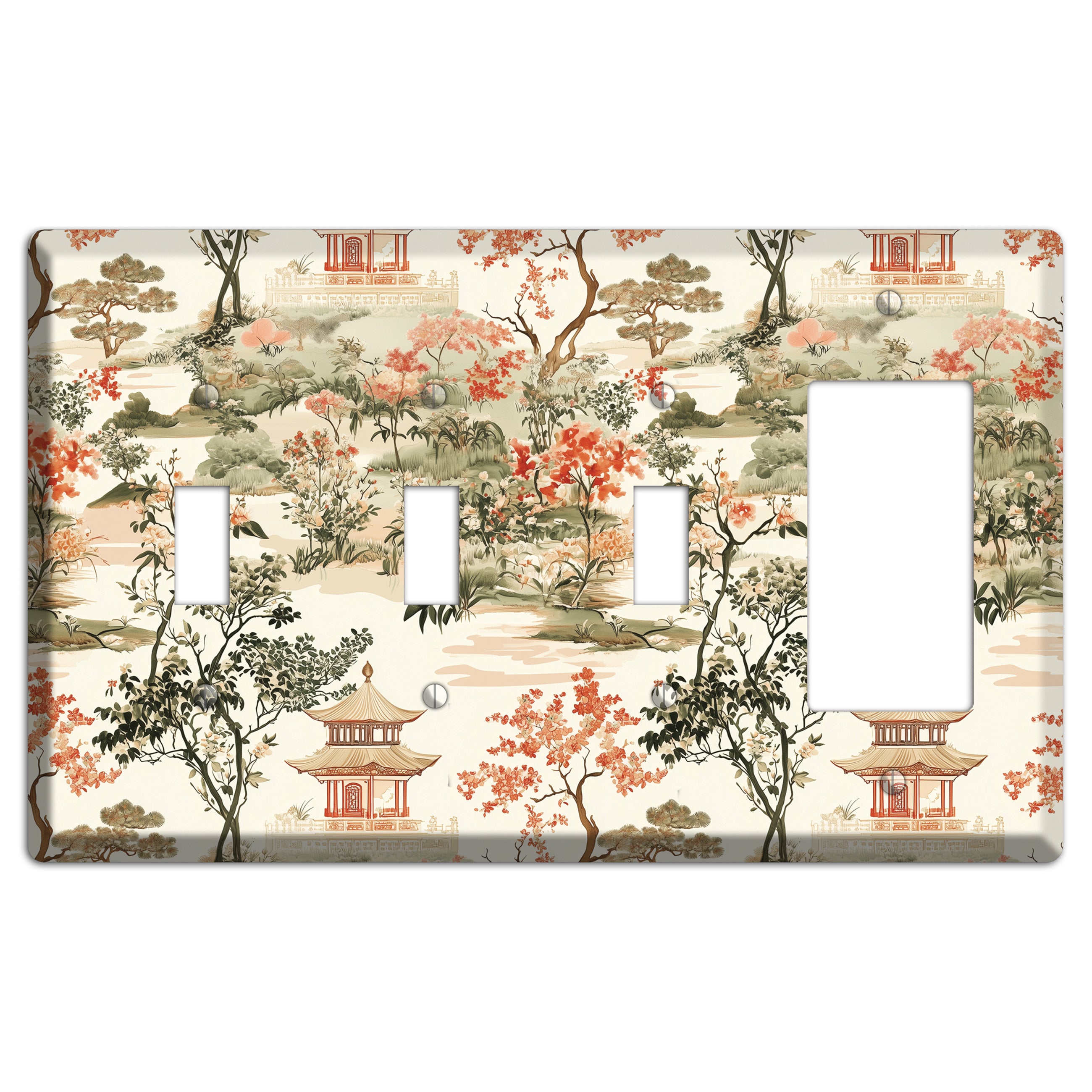 Pavilion & Petal 3 Toggle / Rocker Wallplate