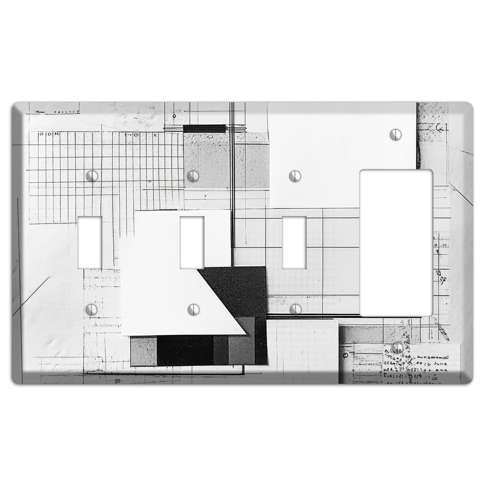 Blueprint Palimpsest 3 Toggle / Rocker Wallplate