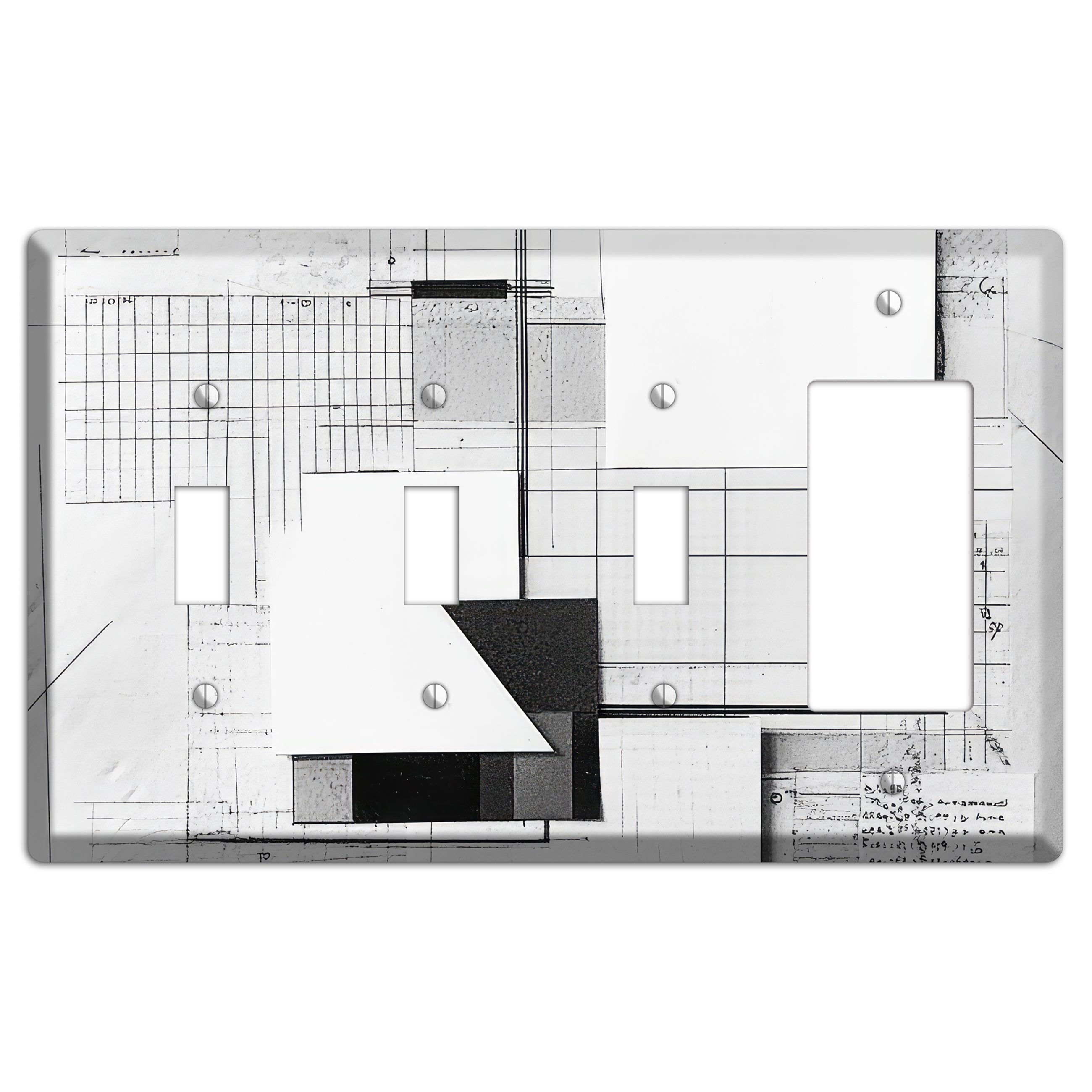 Blueprint Palimpsest 3 Toggle / Rocker Wallplate