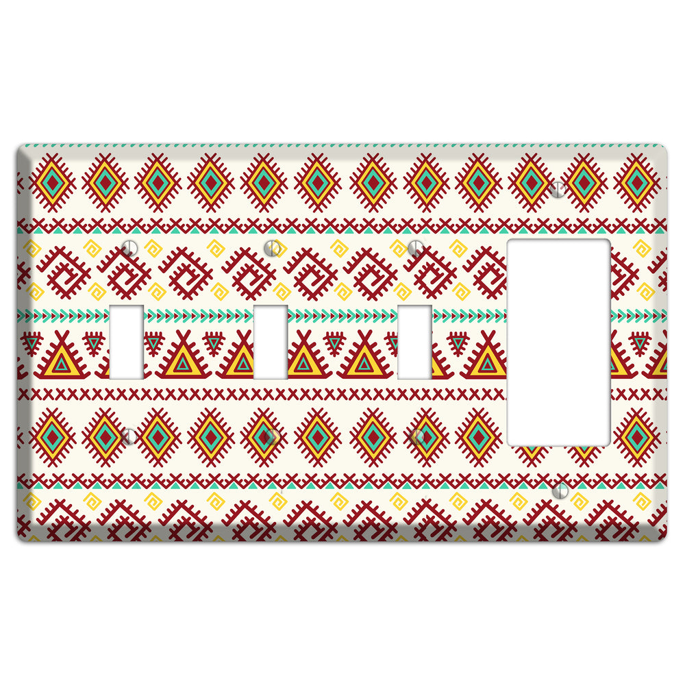 Crimson Tapestry 3 Toggle / Rocker Wallplate