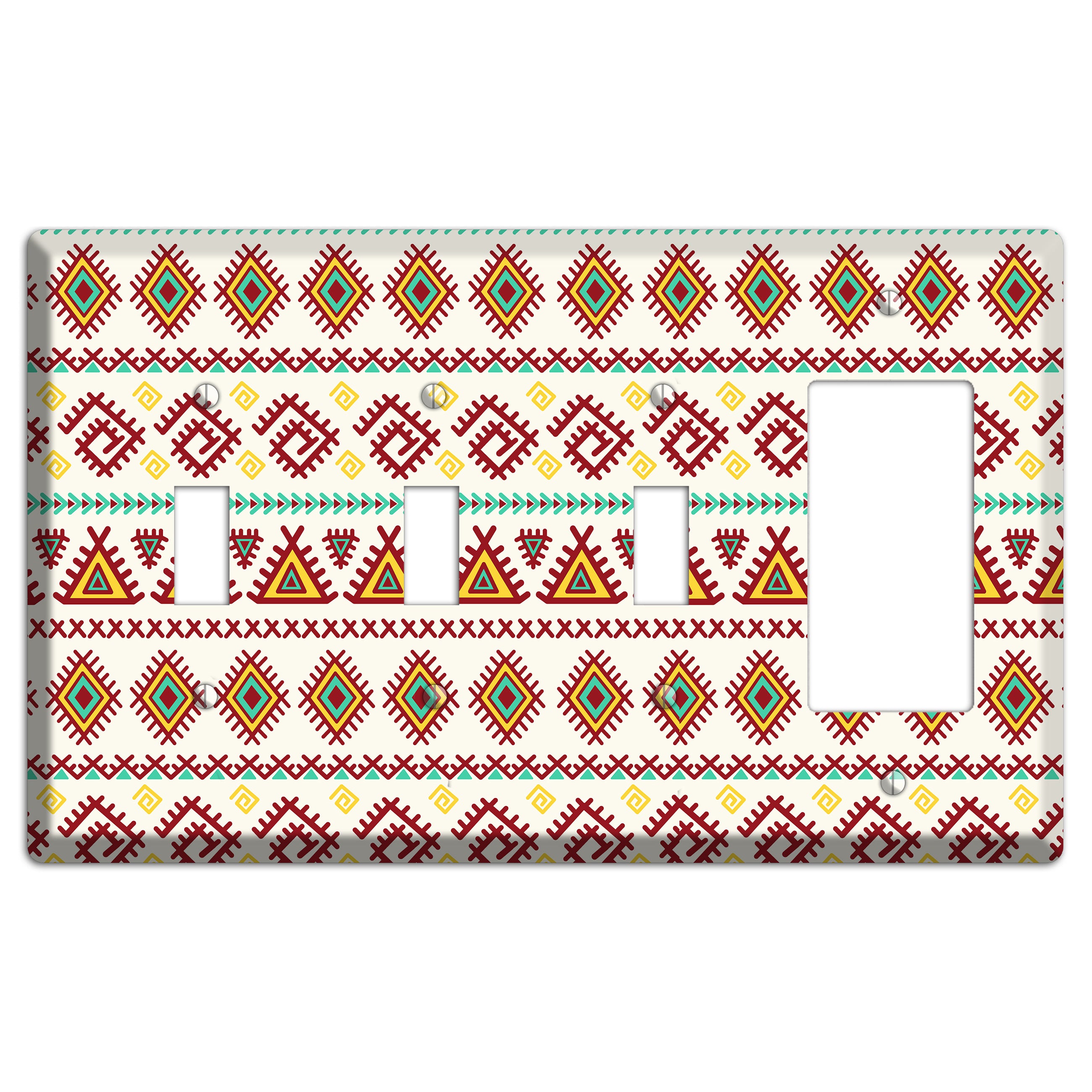 Crimson Tapestry 3 Toggle / Rocker Wallplate