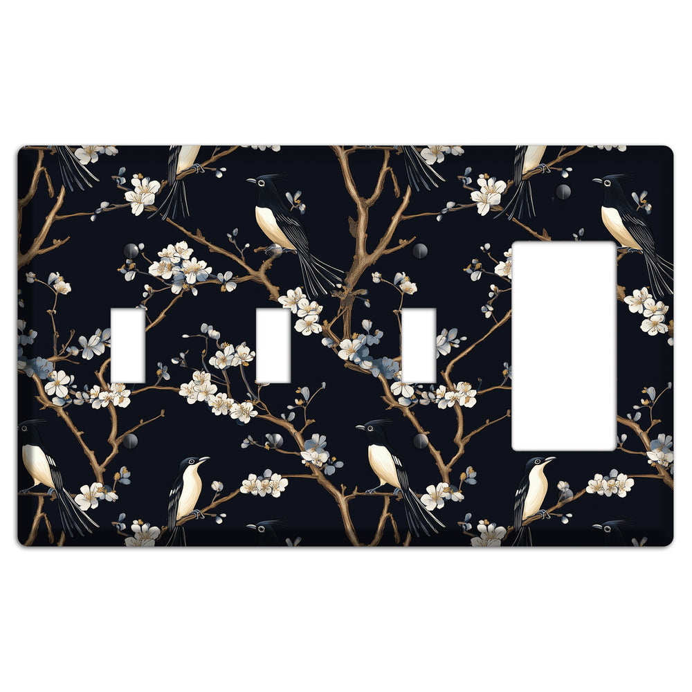 Plum Blossom Vigil 3 Toggle / Rocker Wallplate