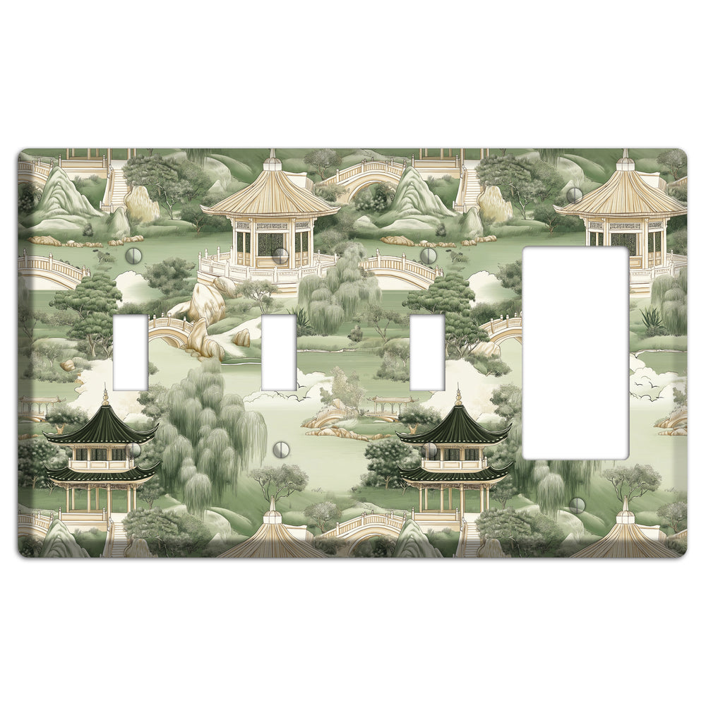 Jade Garden Toile 3 Toggle / Rocker Wallplate