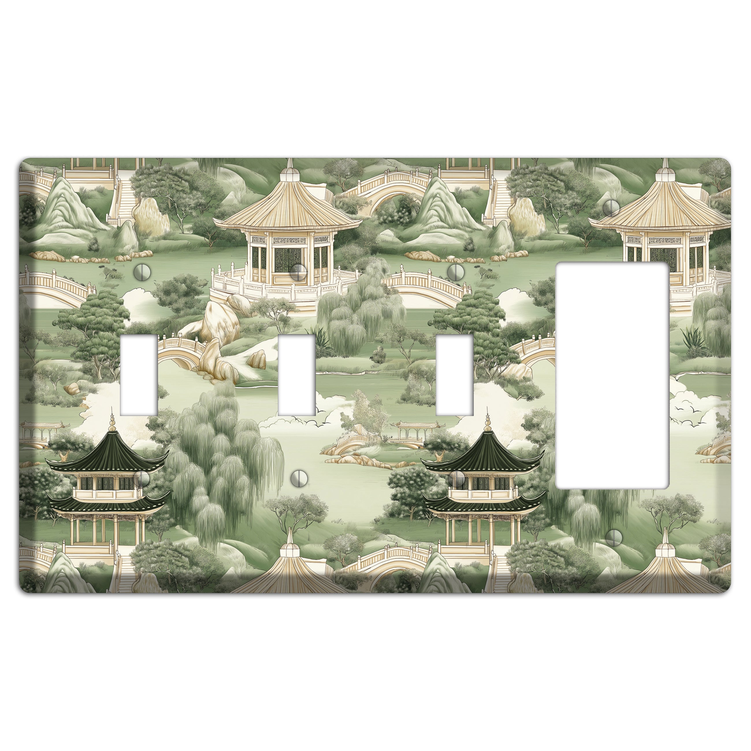 Jade Garden Toile 3 Toggle / Rocker Wallplate
