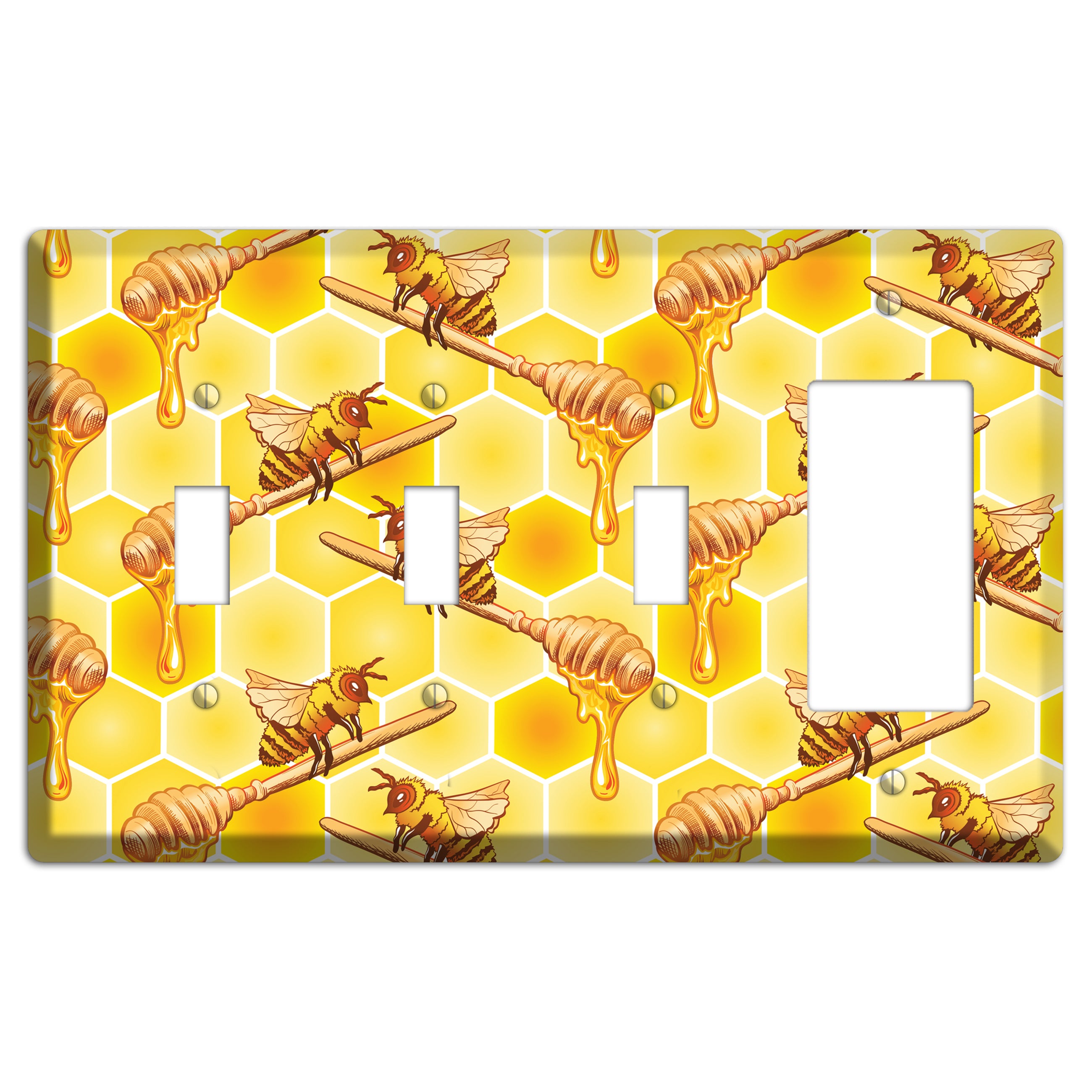 Honeyed Vigil 3 Toggle / Rocker Wallplate