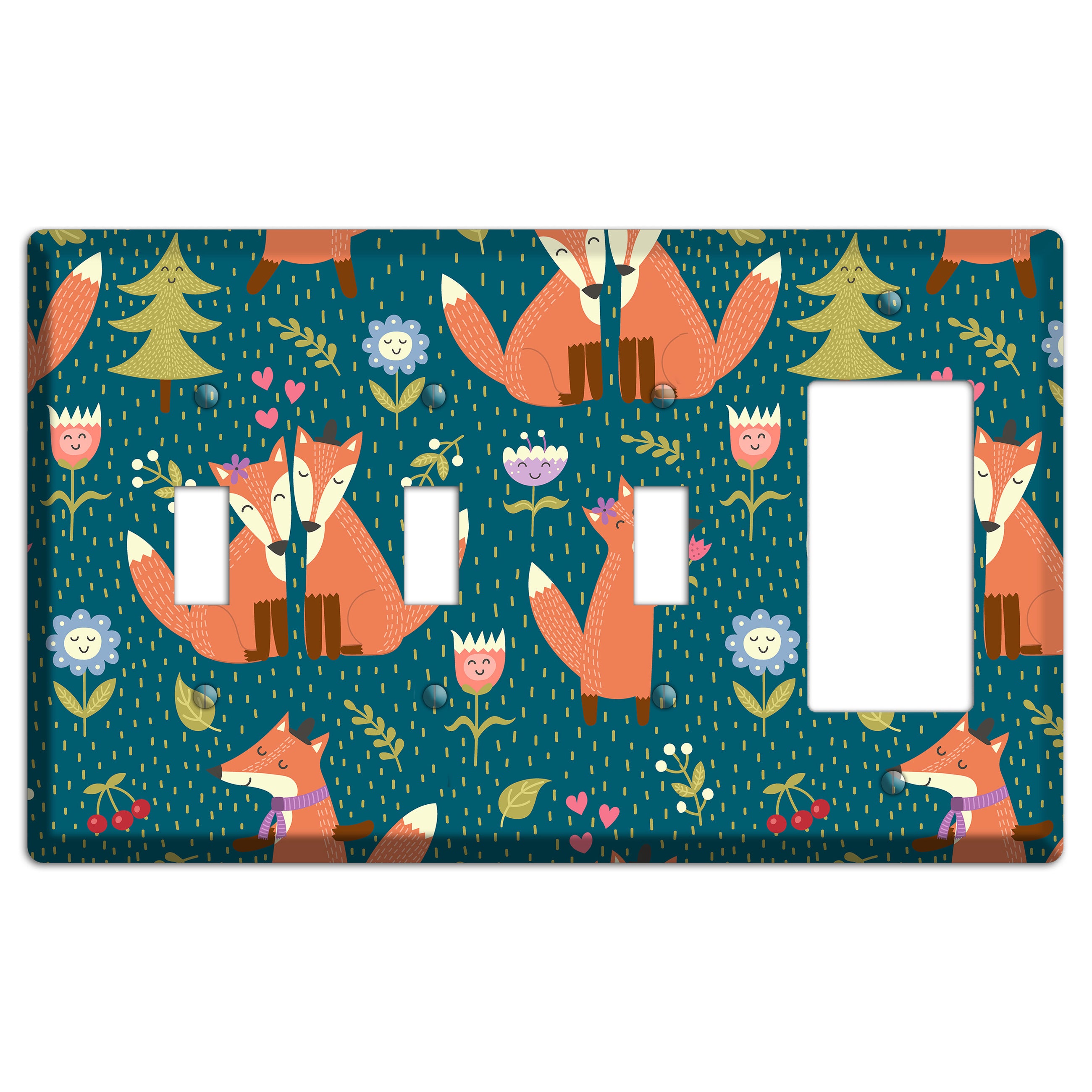 Fox Garden Love 3 Toggle / Rocker Wallplate