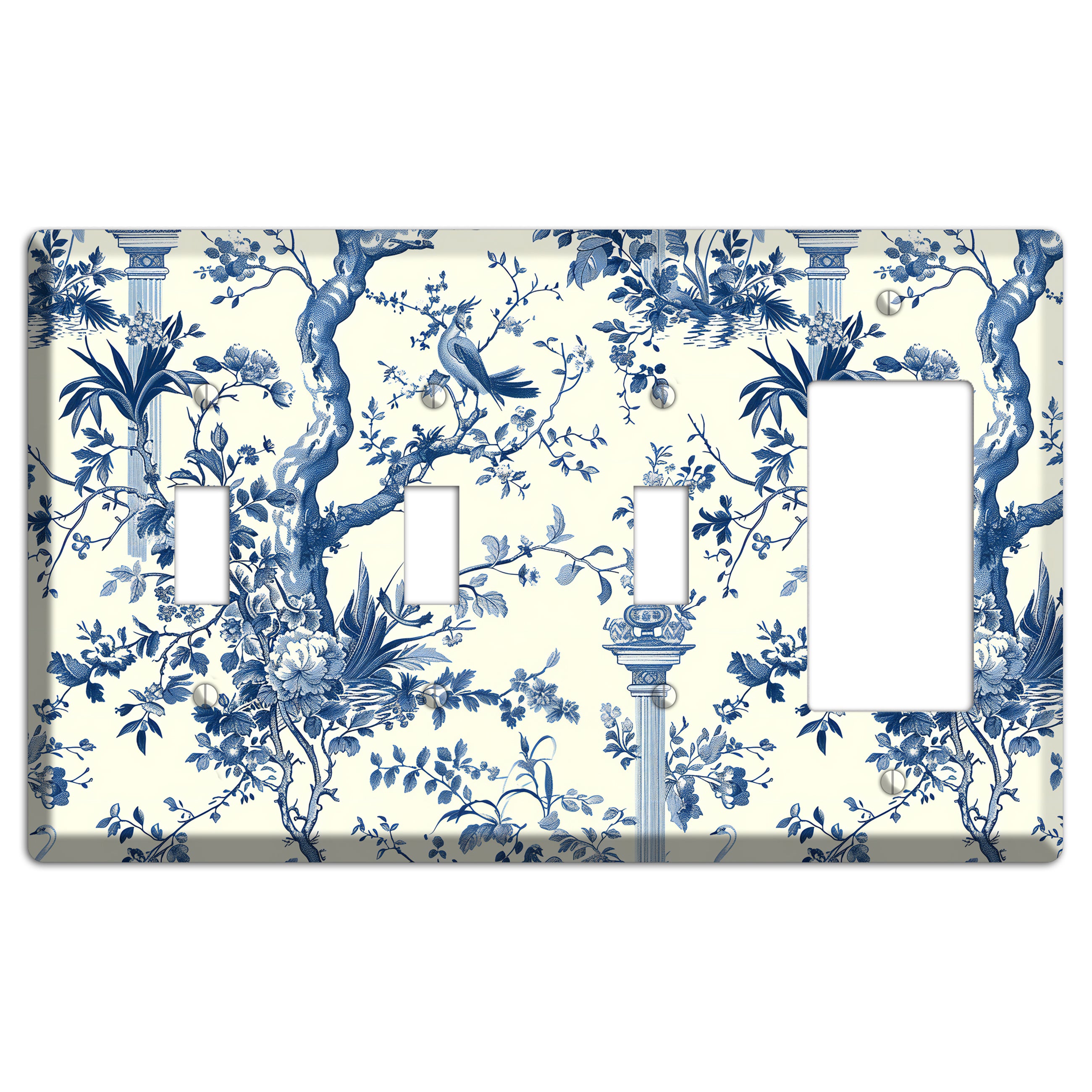 Pagoda & Plume 3 Toggle / Rocker Wallplate