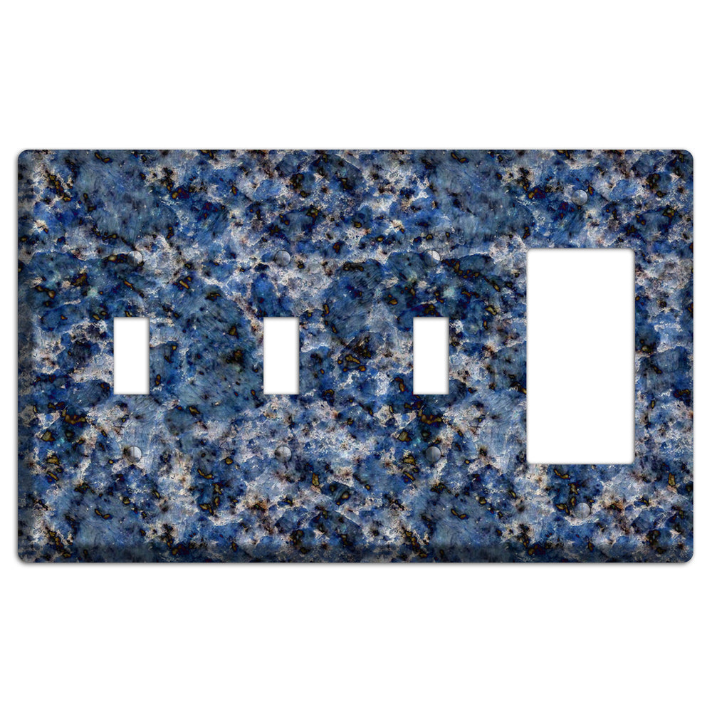 Blue Bahia Granite 3 Toggle / Rocker Wallplate