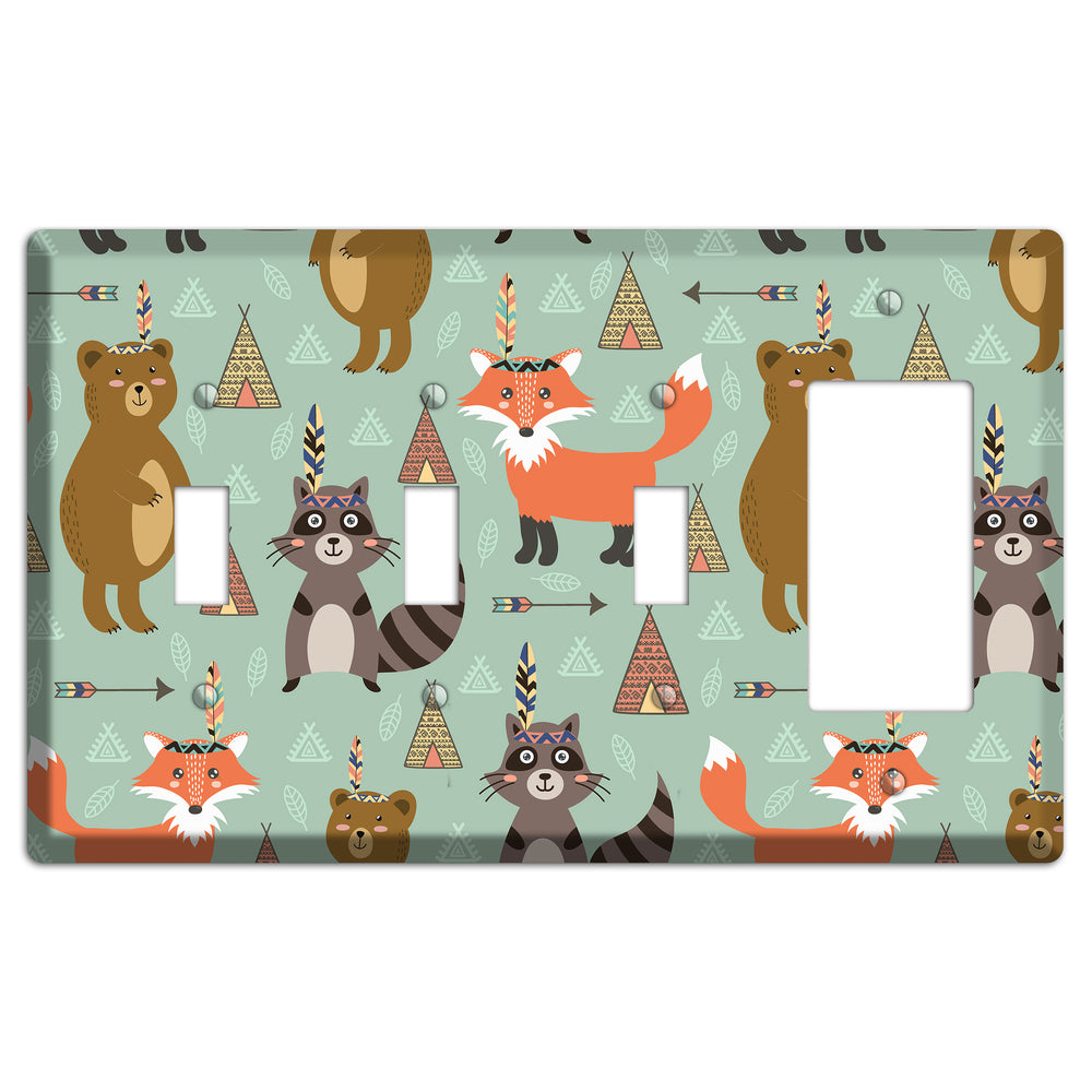 Tribal Woodland Camp 3 Toggle / Rocker Wallplate