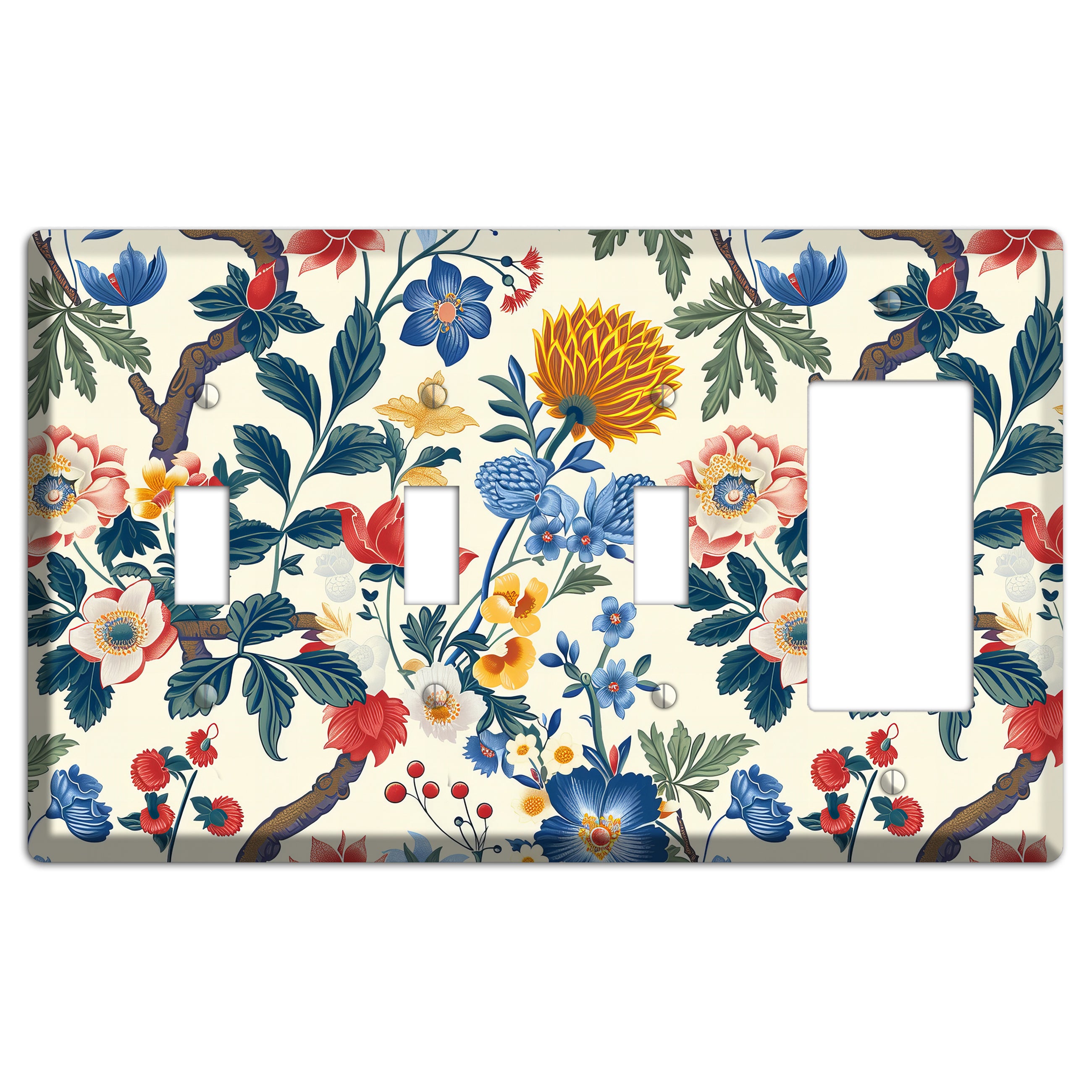 Cottage Garden Reverie 3 Toggle / Rocker Wallplate