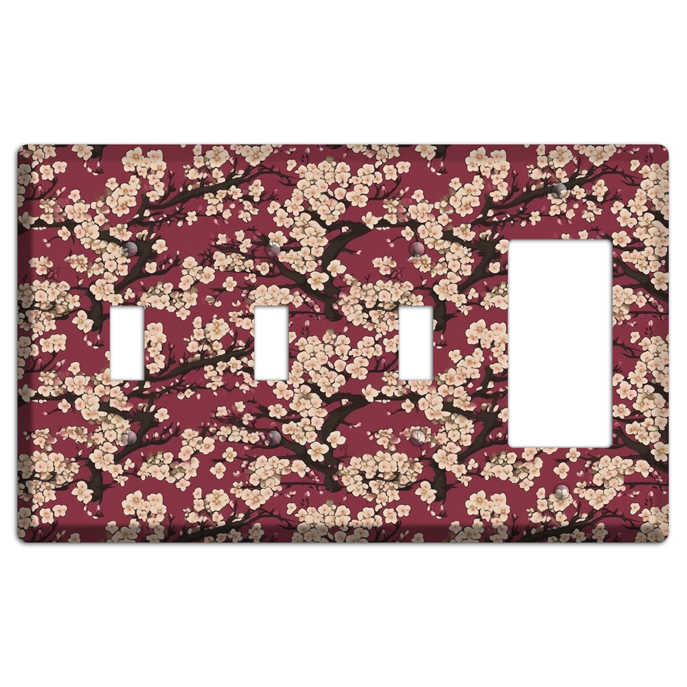 Crimson Plum Drift 3 Toggle / Rocker Wallplate
