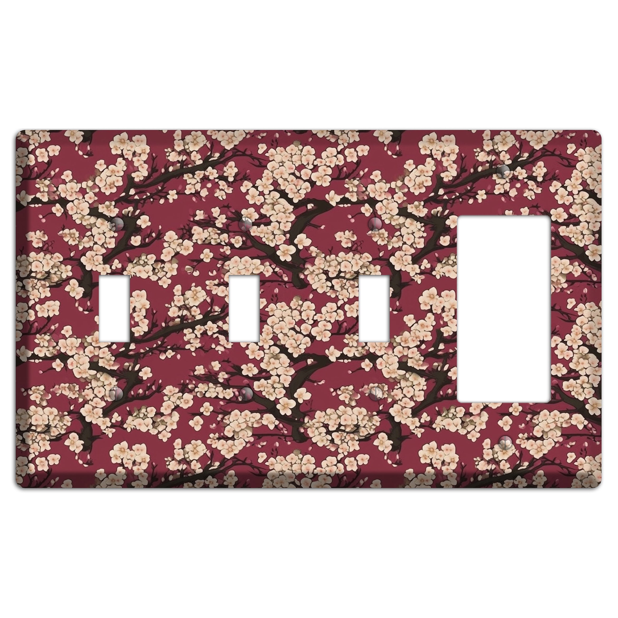 Crimson Plum Drift 3 Toggle / Rocker Wallplate