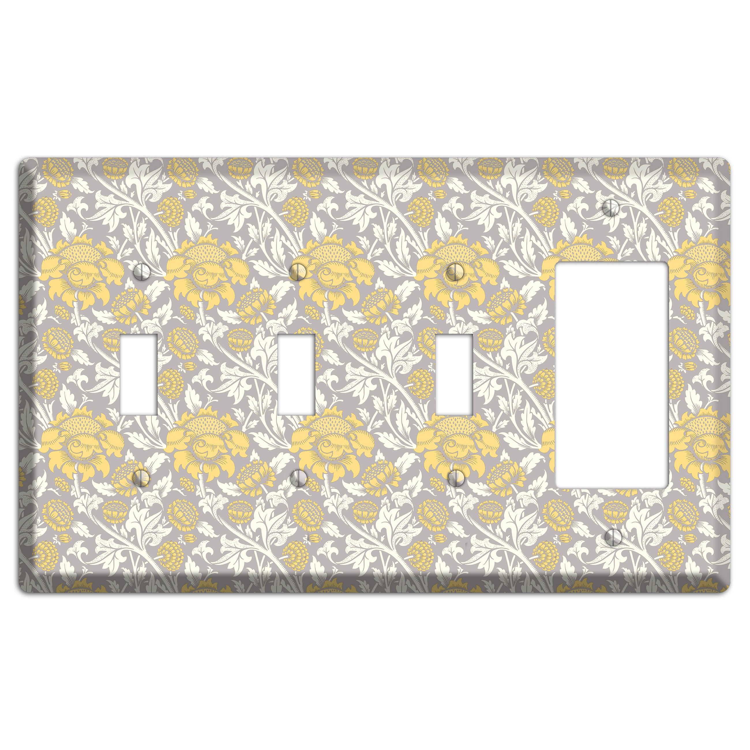 Golden Peony Lace 3 Toggle / Rocker Wallplate