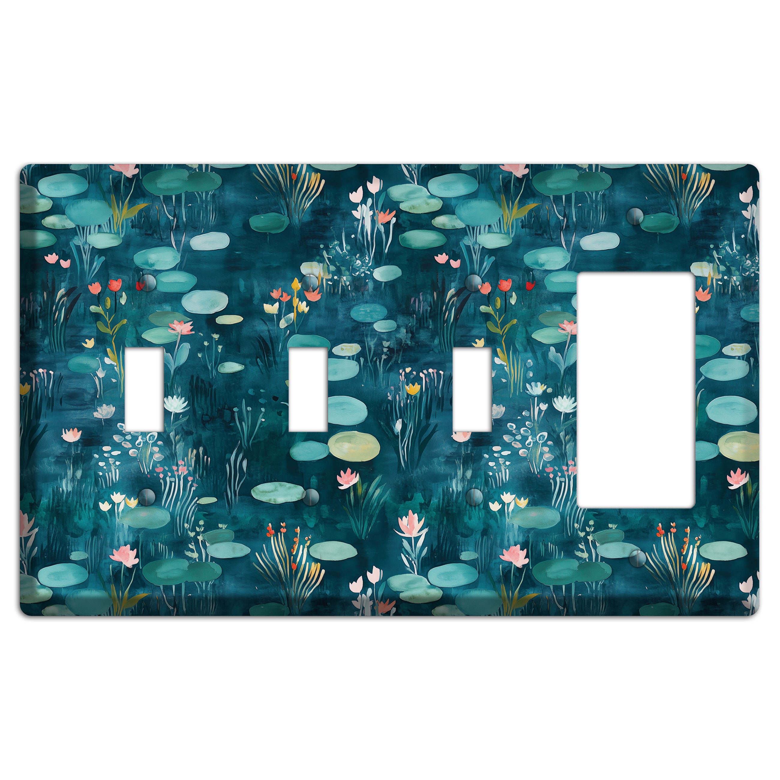 Lily Pond Reverie 3 Toggle / Rocker Wallplate